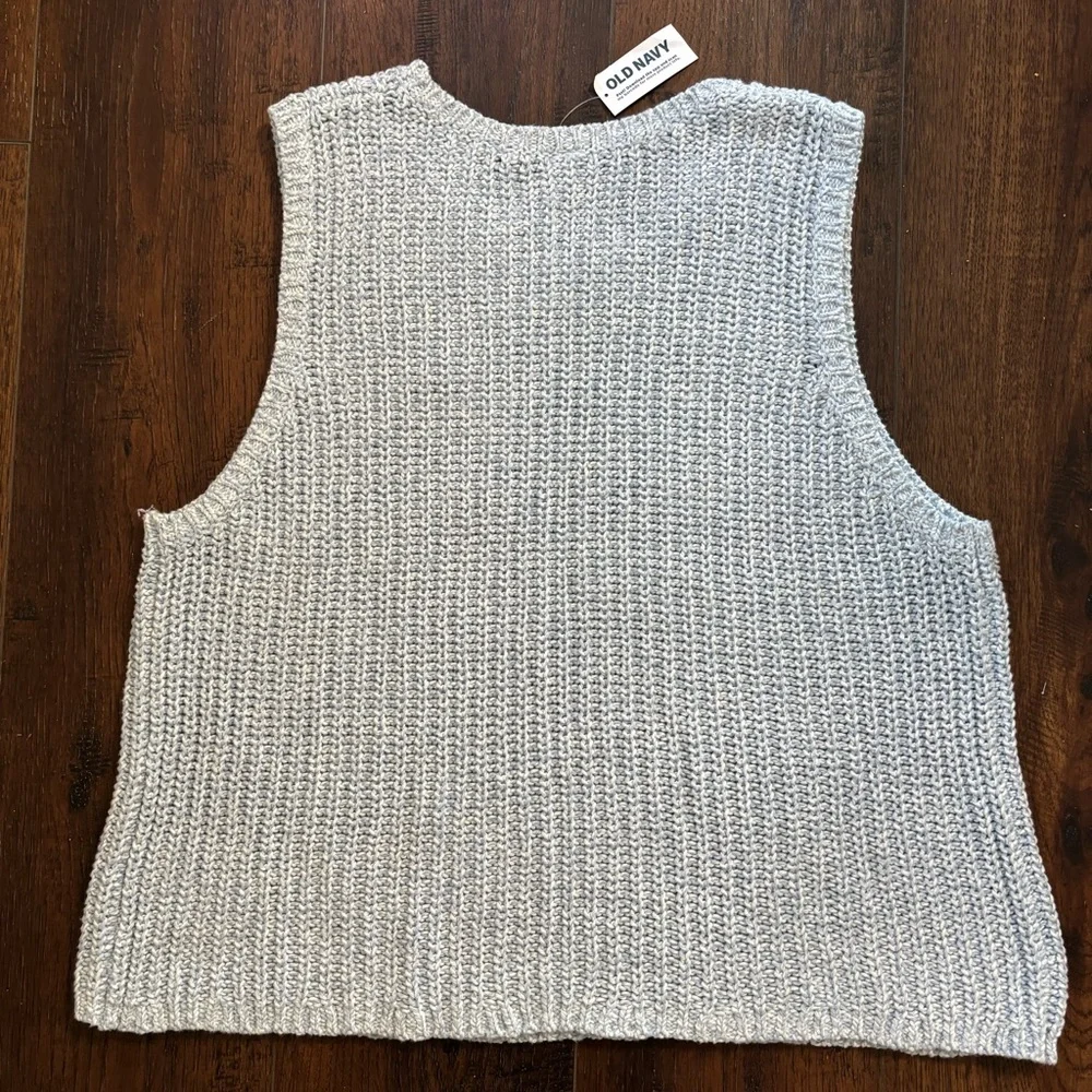 *NEW! Old Navy Light Blue Knitted Top Clean Girl Minimalist Classic 100% Cotton - Picture 6 of 7